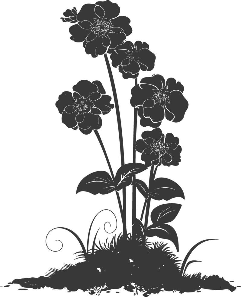 ai generado silueta lantana flor en el suelo negro color solamente vector
