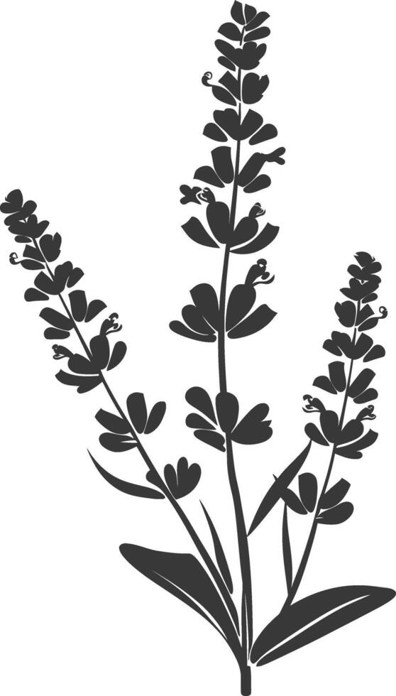 ai generado silueta lavanda flor negro color solamente vector