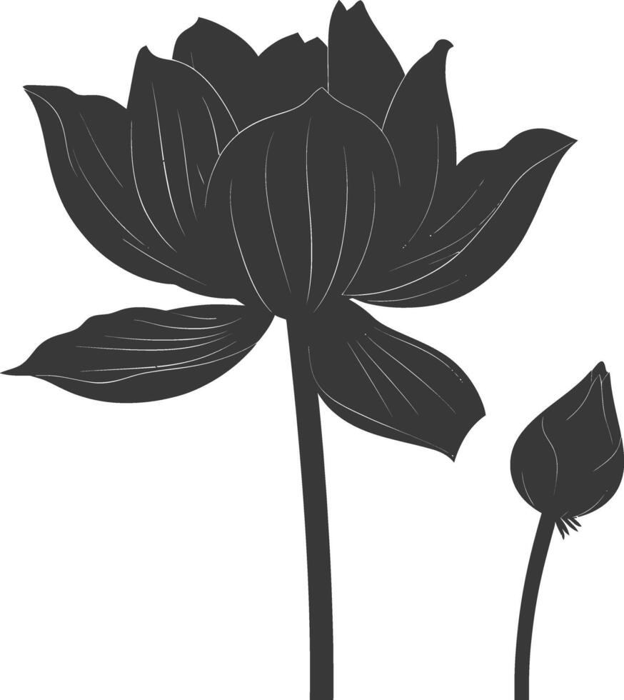 ai generado silueta loto flor negro color solamente vector