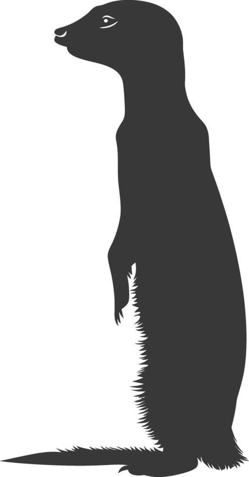 AI generated Silhouette meerkat animal black color only vector