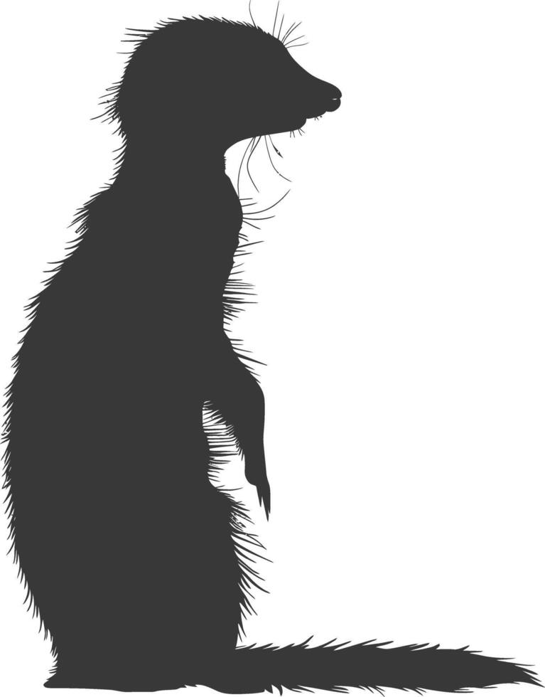 ai generado silueta suricata animal negro color solamente vector