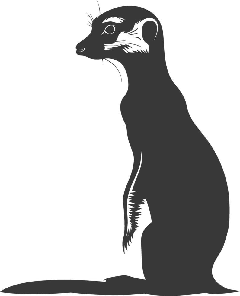 ai generado silueta suricata animal negro color solamente vector