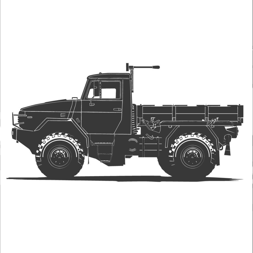 AI generated Silhouette military truck black color only vector