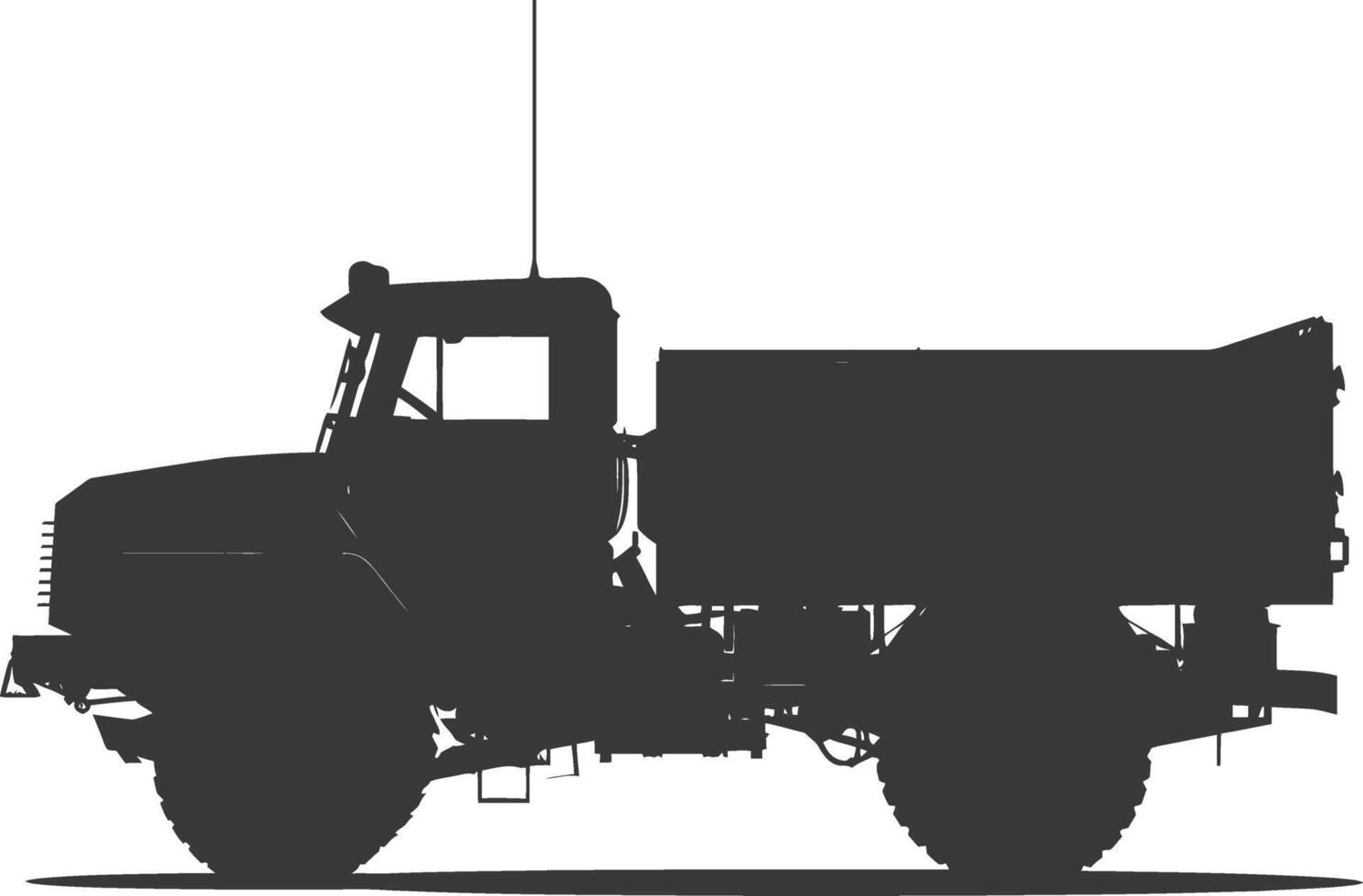 AI generated Silhouette military truck black color only vector