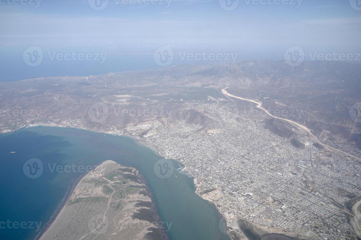 Balandra pichilingue la paz baja california sur aerial view from aircraft photo