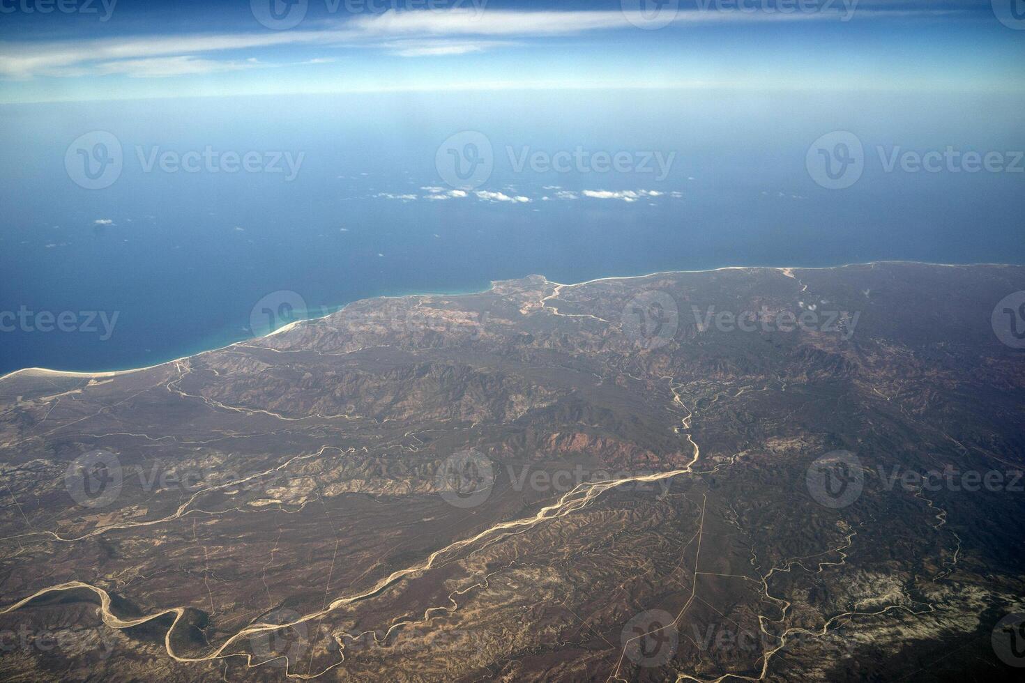 costa de cortez mar en baja California sur mexico aéreo ver desde avión foto