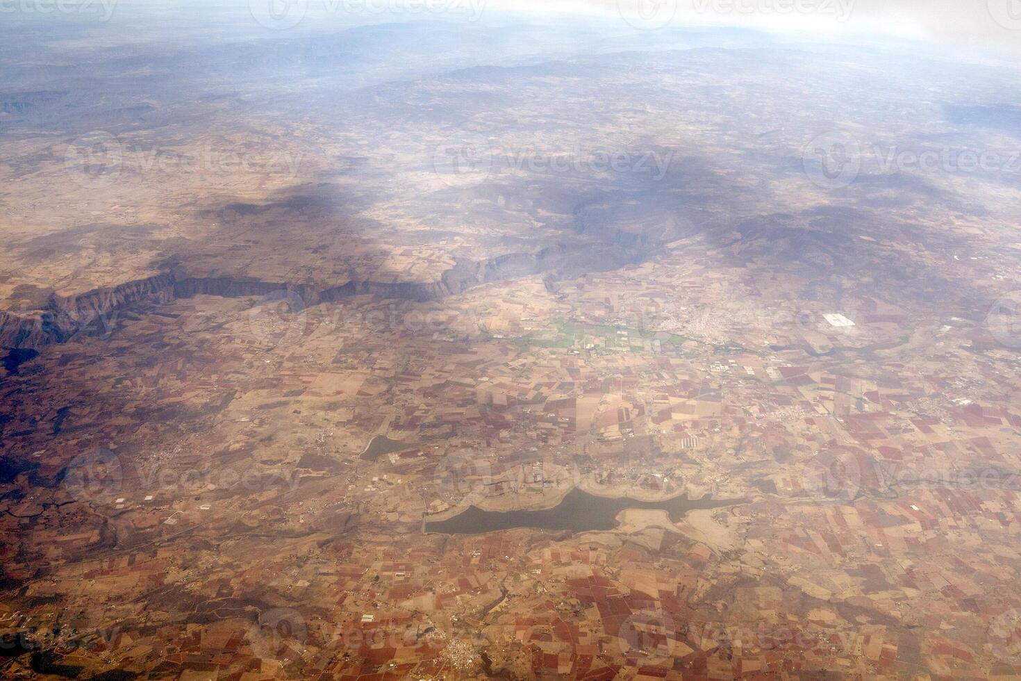 Guadalajara mexico aerial view from aircraft with huge grand canyon photo