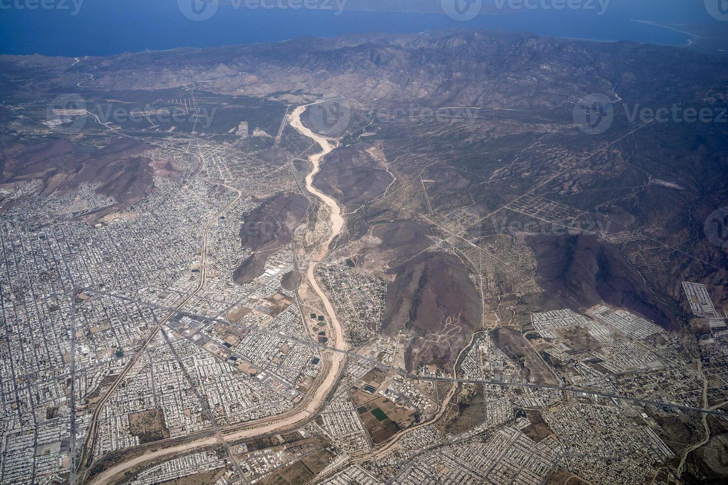 la paz baja california sur aerial view from aircraft photo