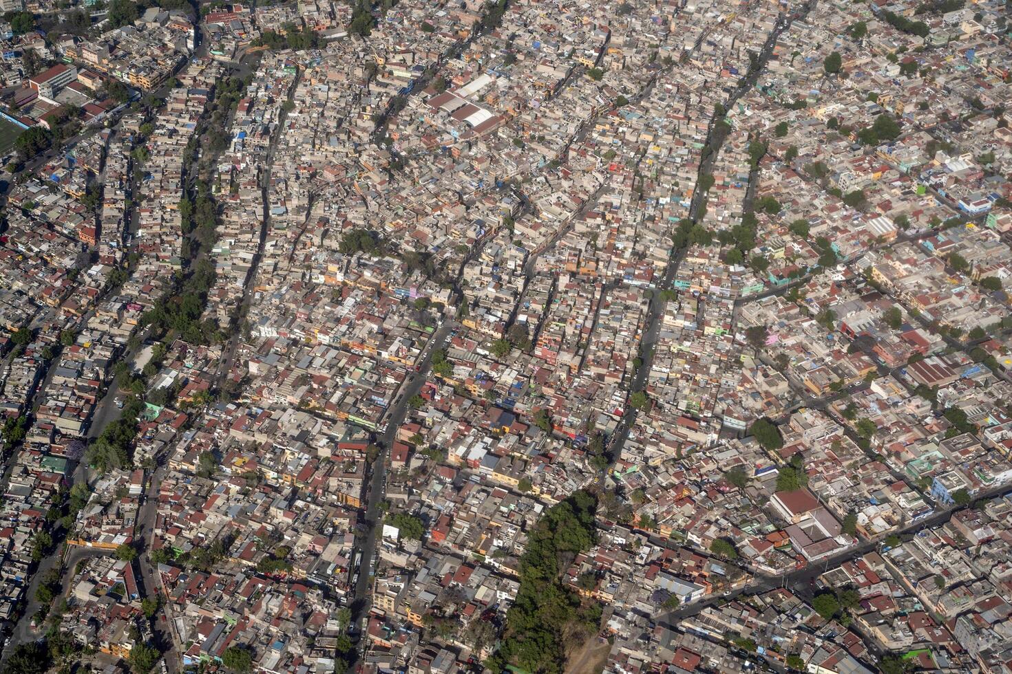 mexico city aerial view landscape from airplane photo