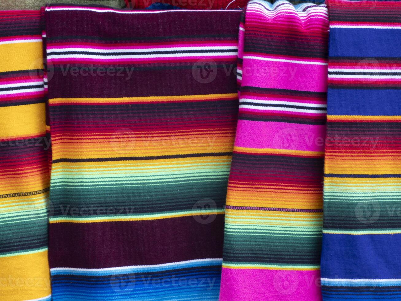 Mexican vivid colors fabric Striped crisp colorful texture, baja california sur mexico photo