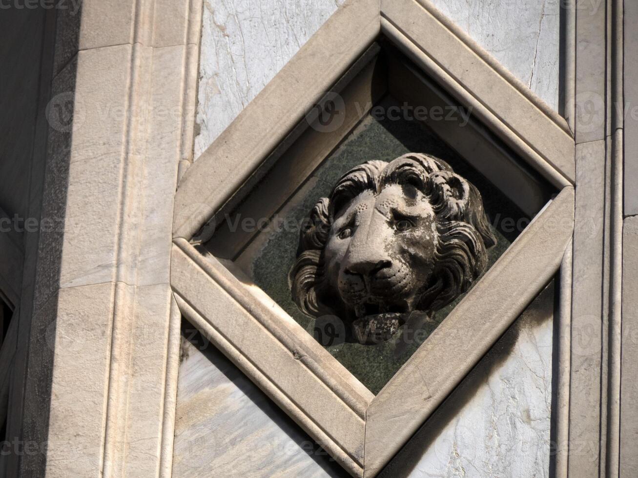 florence giotto tower detail near Cathedral Santa Maria dei Fiori, Brunelleschi Dome Italy photo