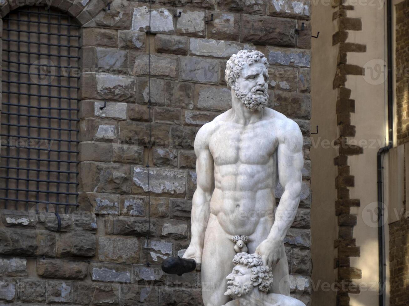 signoria place florence italy statue detail photo