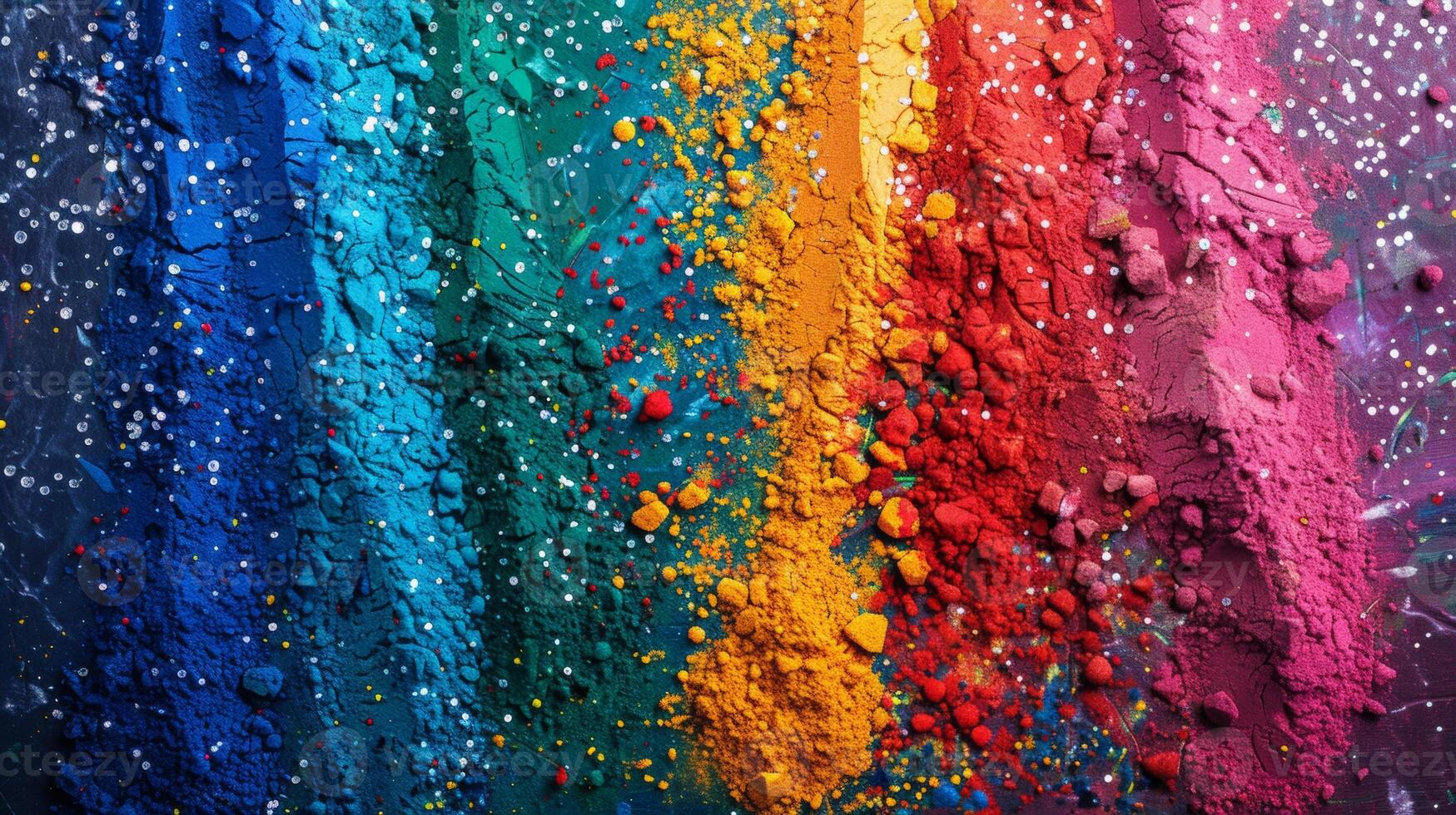 AI generated a close up of a pile of rainbow colored powder photo