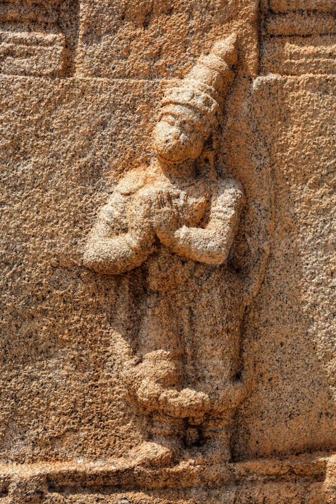 Hindu god Hanuman in Achyutaraya Temple. Hampi, Karnataka, India photo