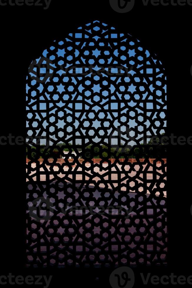 Marble carved screen window at Humayun's Tomb, Delhi photo