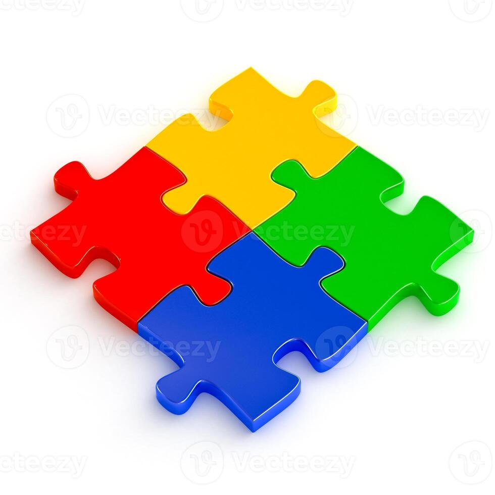 Jigsaw puzzle isolated photo