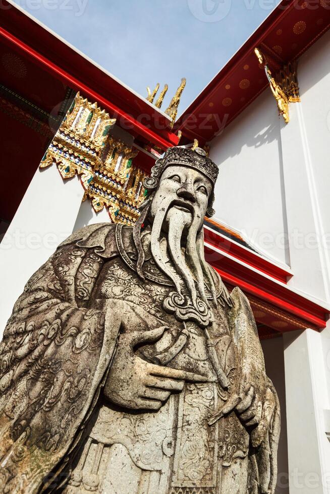 Wat Pho stone guardian, Thailand photo