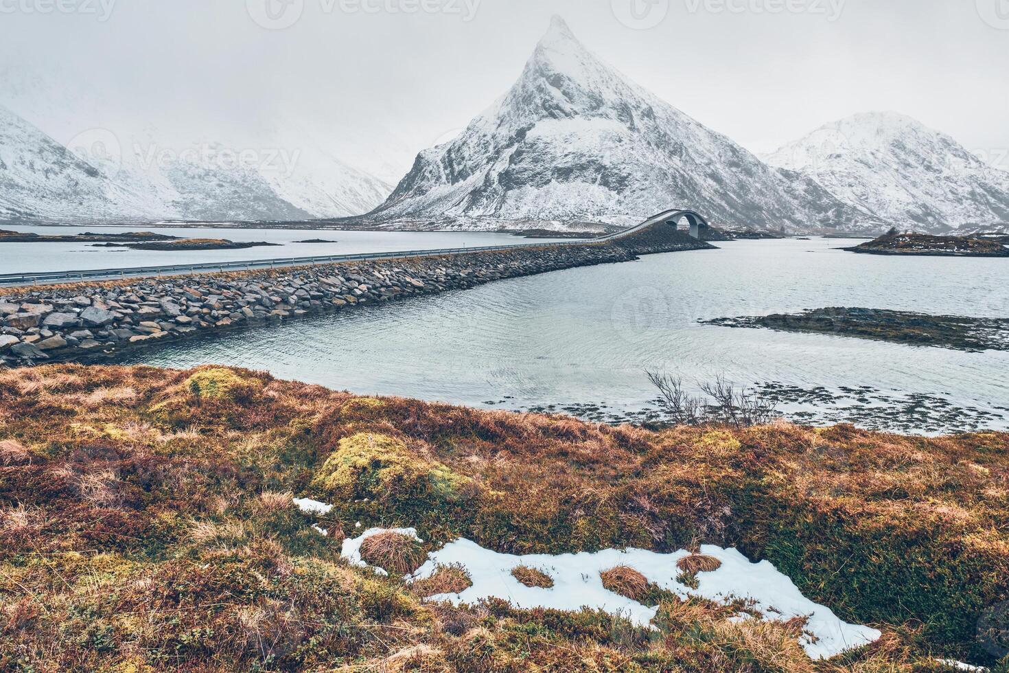 Fredvang Bridges. Lofoten islands, Norway photo