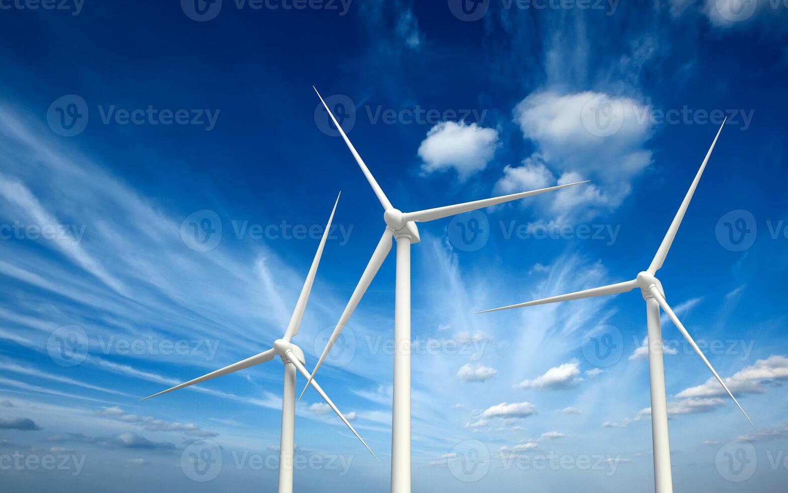 viento generador turbinas en cielo foto