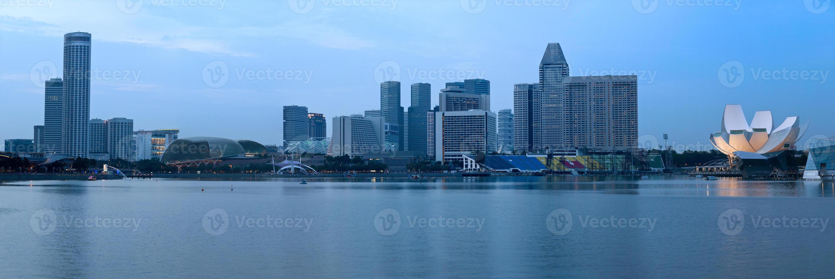 Singapore skyline over Marina Bay photo