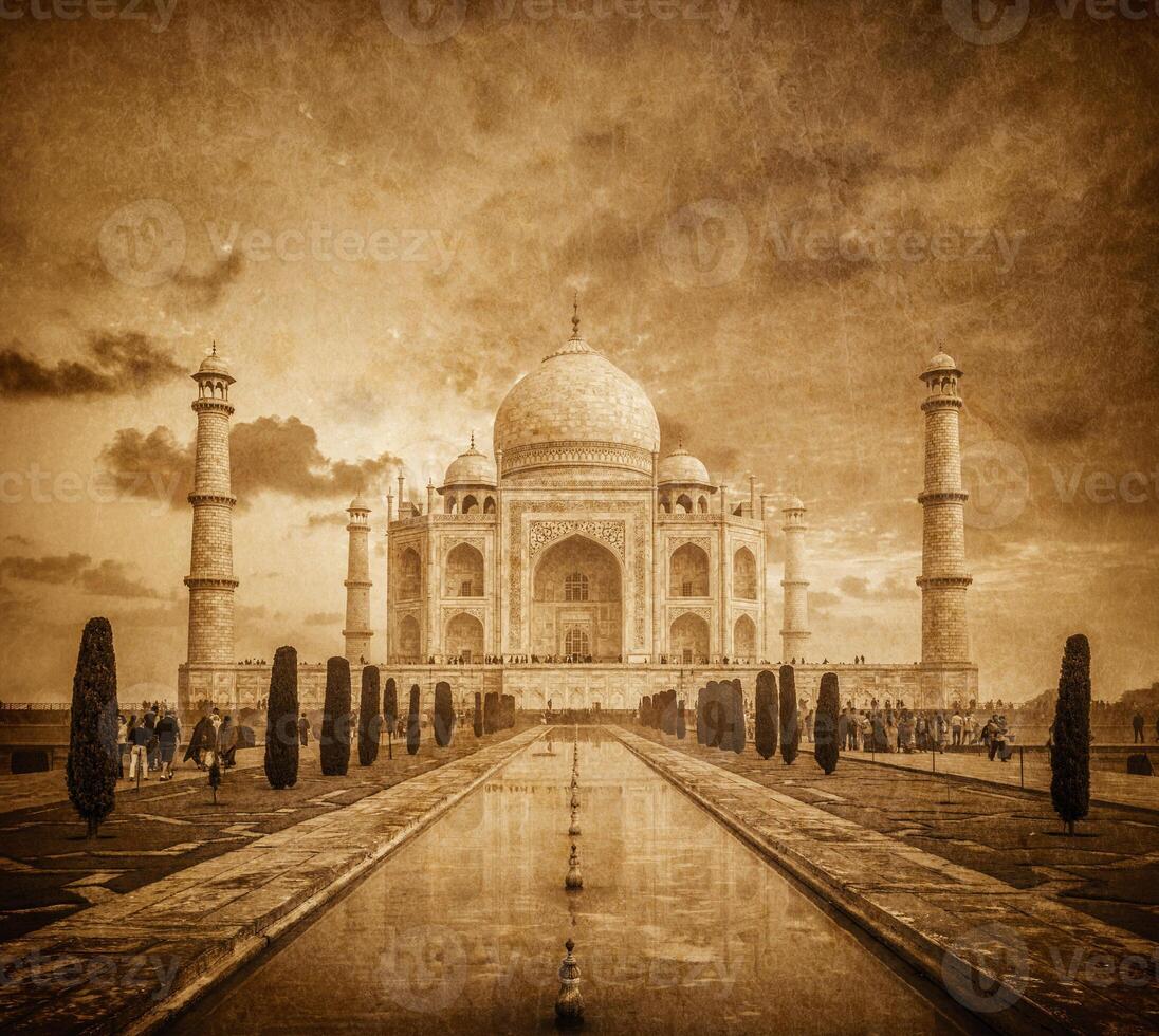 Taj Mahal vintage image, Agra, India photo