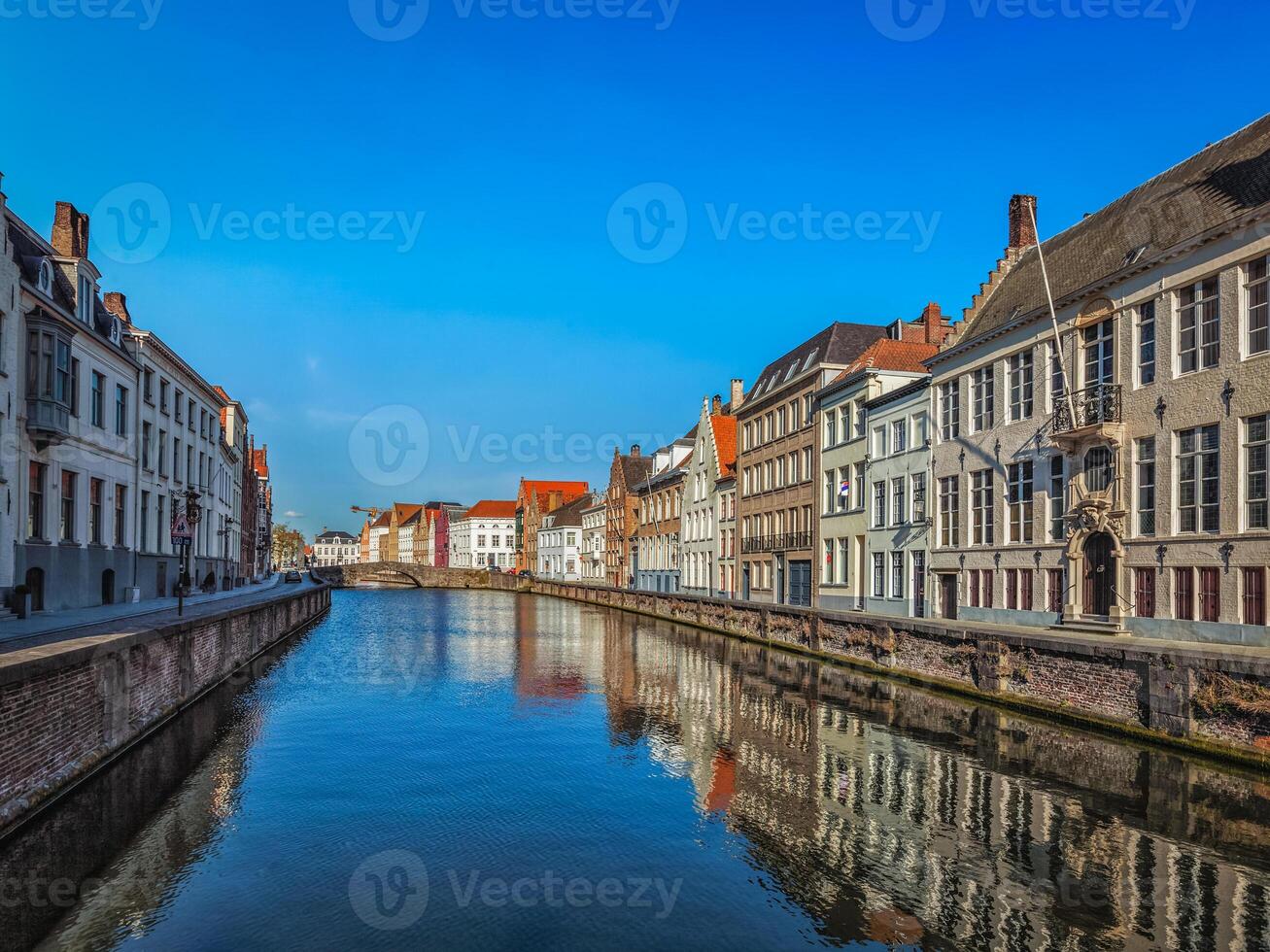 Canal and old houses, Bruges photo