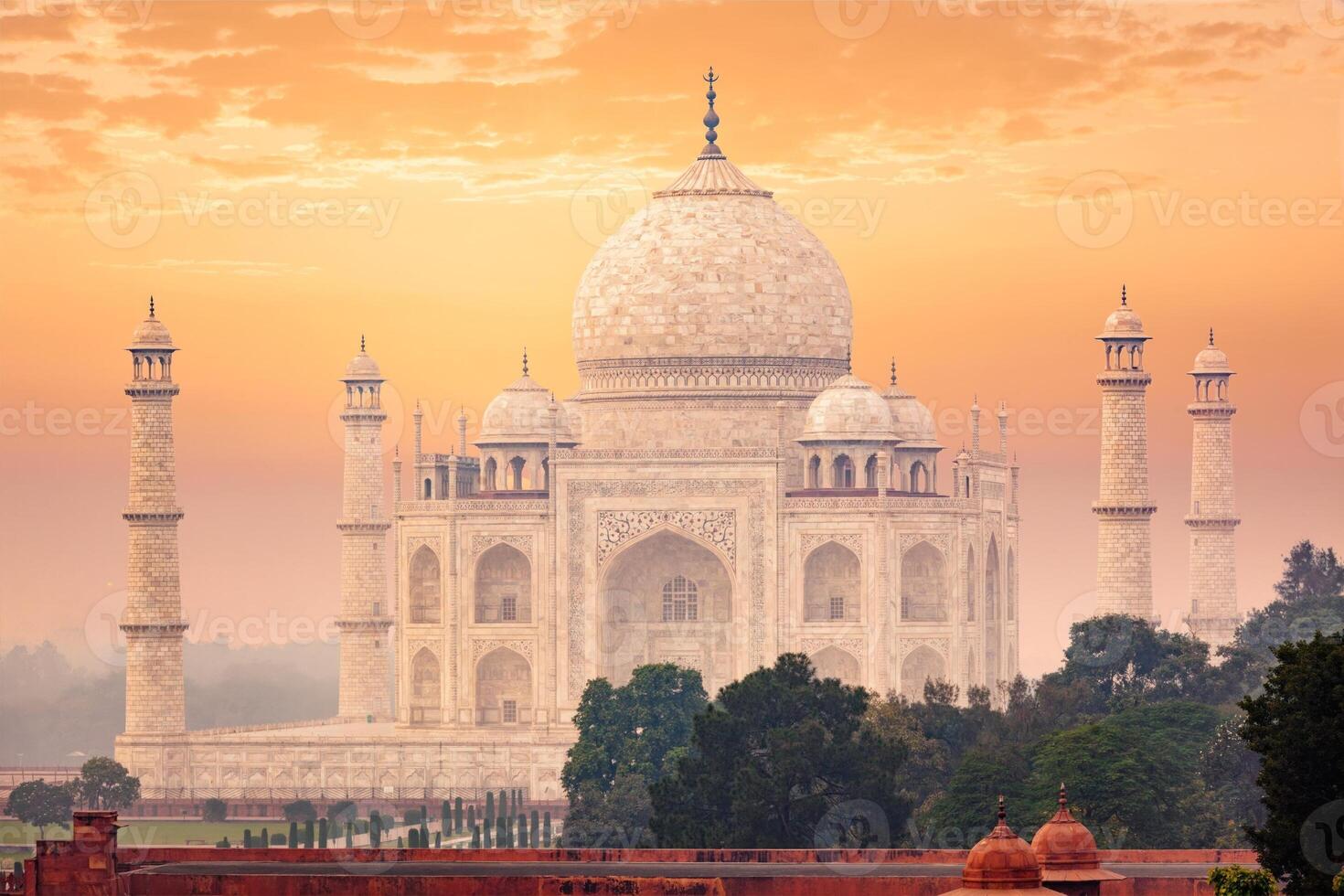 Taj Mahal on sunrise sunset, Agra, India photo