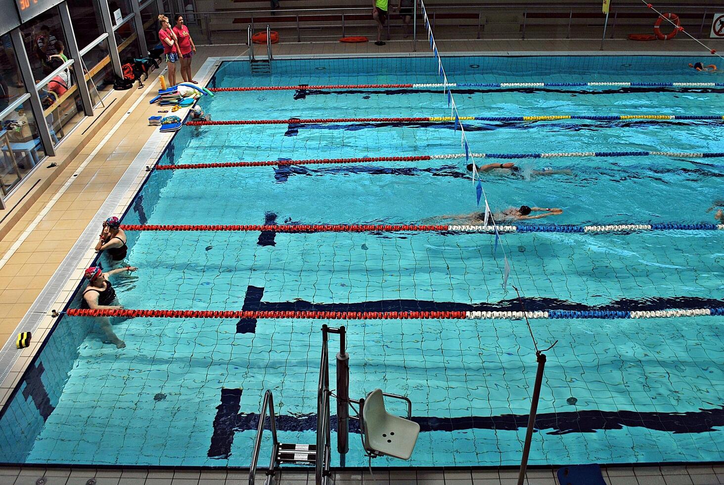 Swimming in the swimming pool photo
