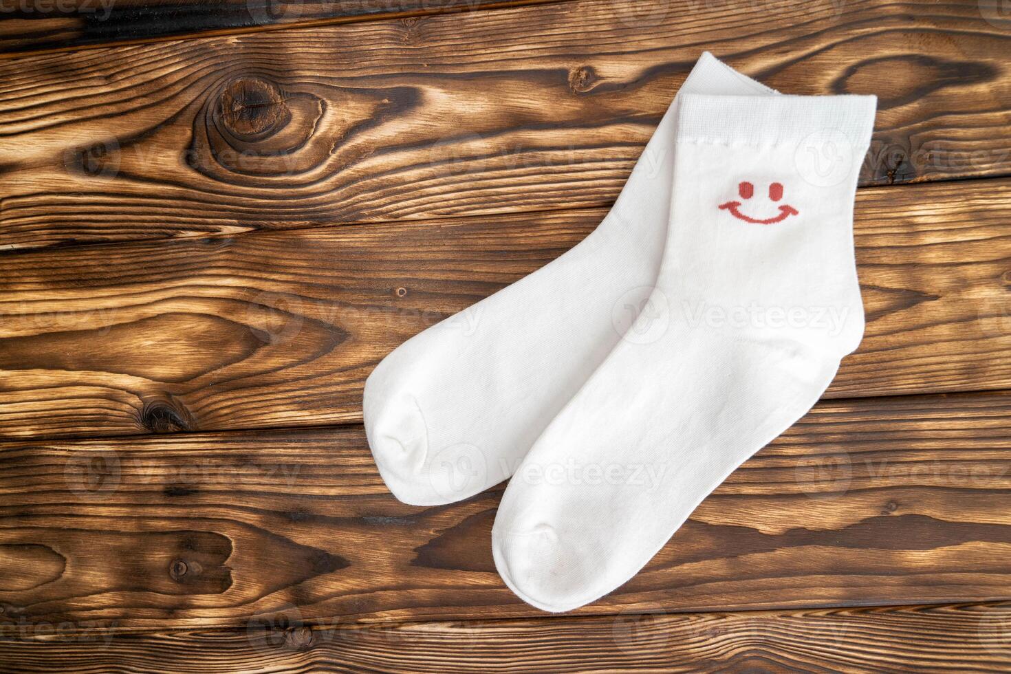 Smiley Face White Socks photo