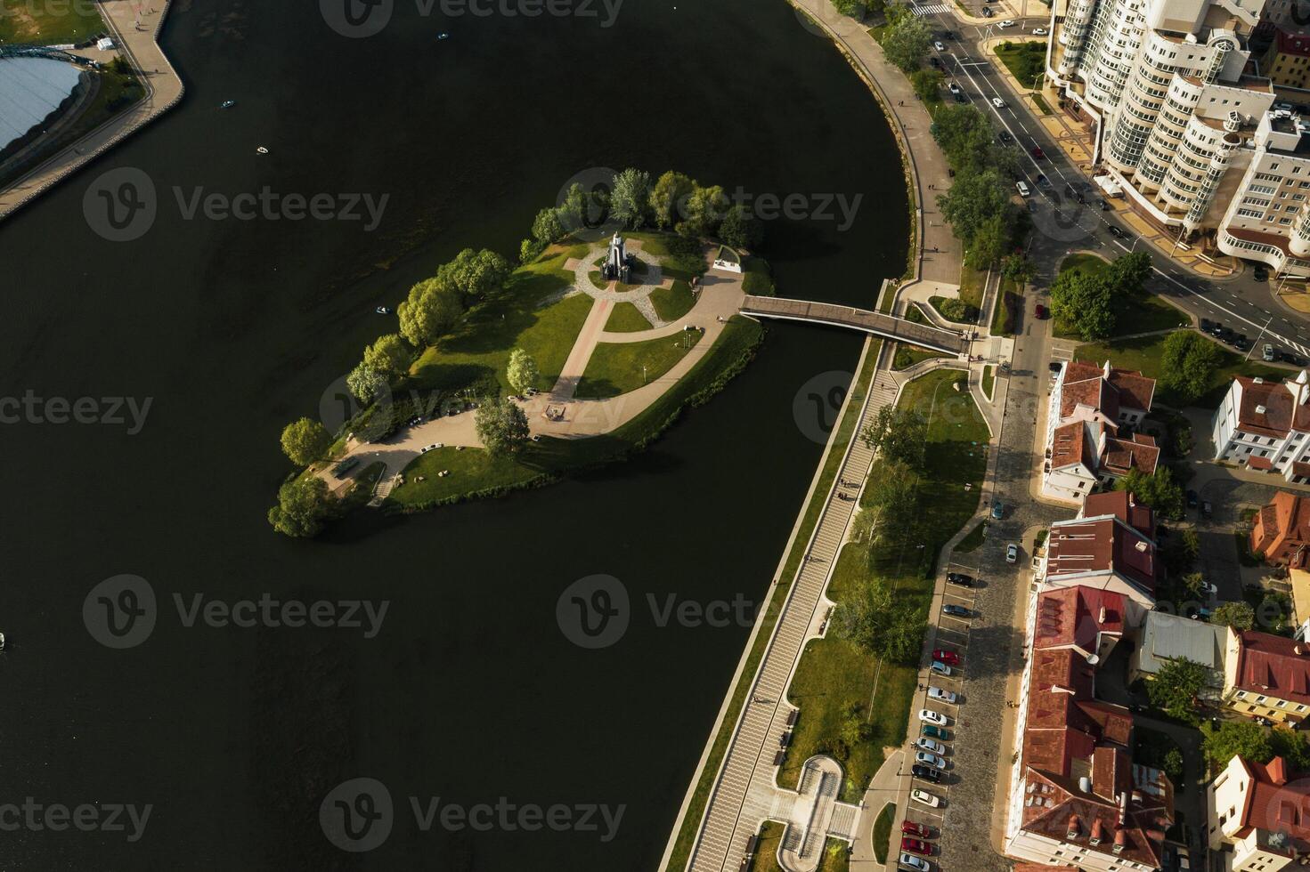 Panoramic view of the historical center of Minsk.Old town in the center of Minsk.Belarus photo
