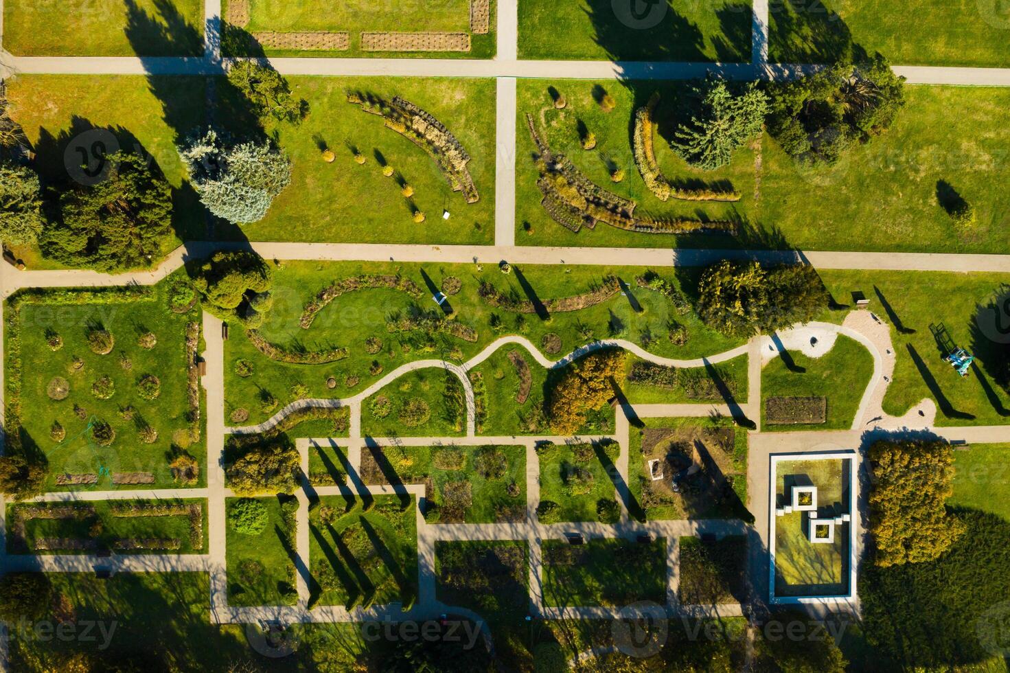 Top view of the autumn Minsk Botanical Garden. Belarus photo