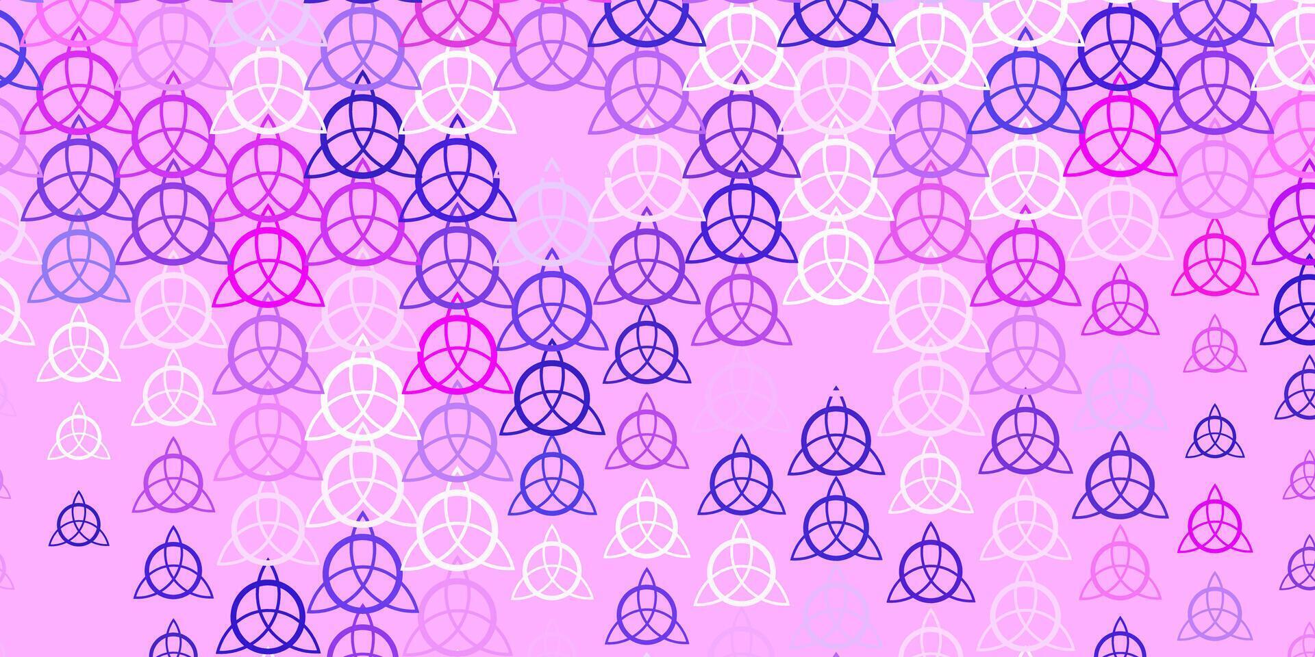 Fondo de vector violeta claro con símbolos ocultos.