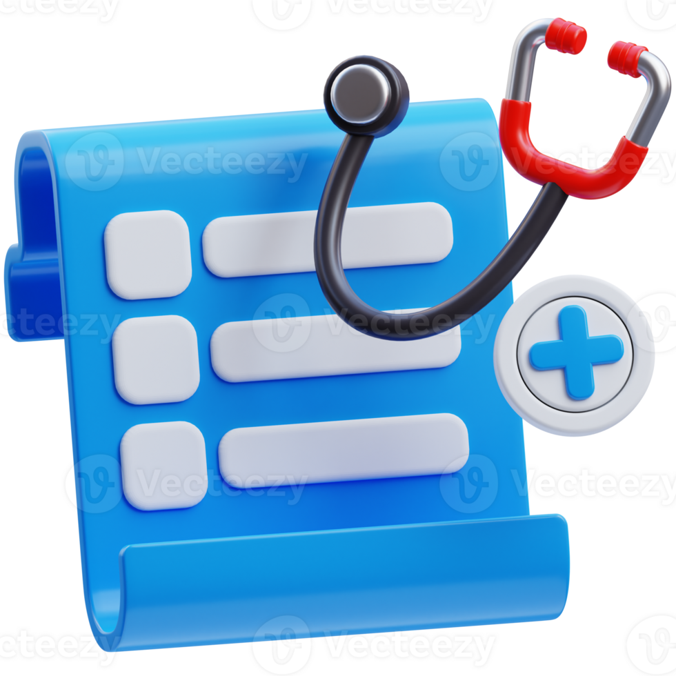 Medicine prescription 3D Illustration png