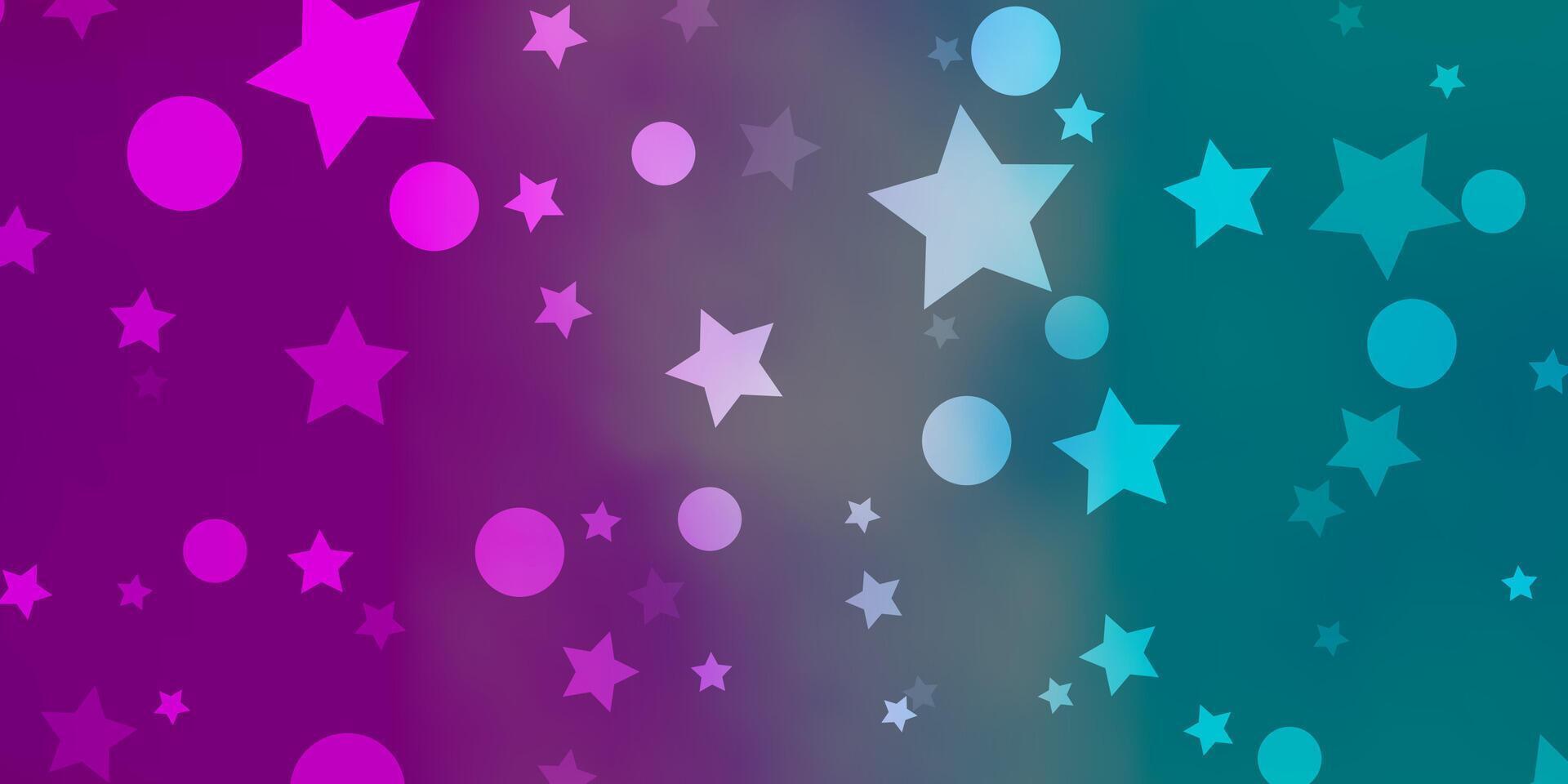 Light Blue, Red vector pattern with circles, stars.