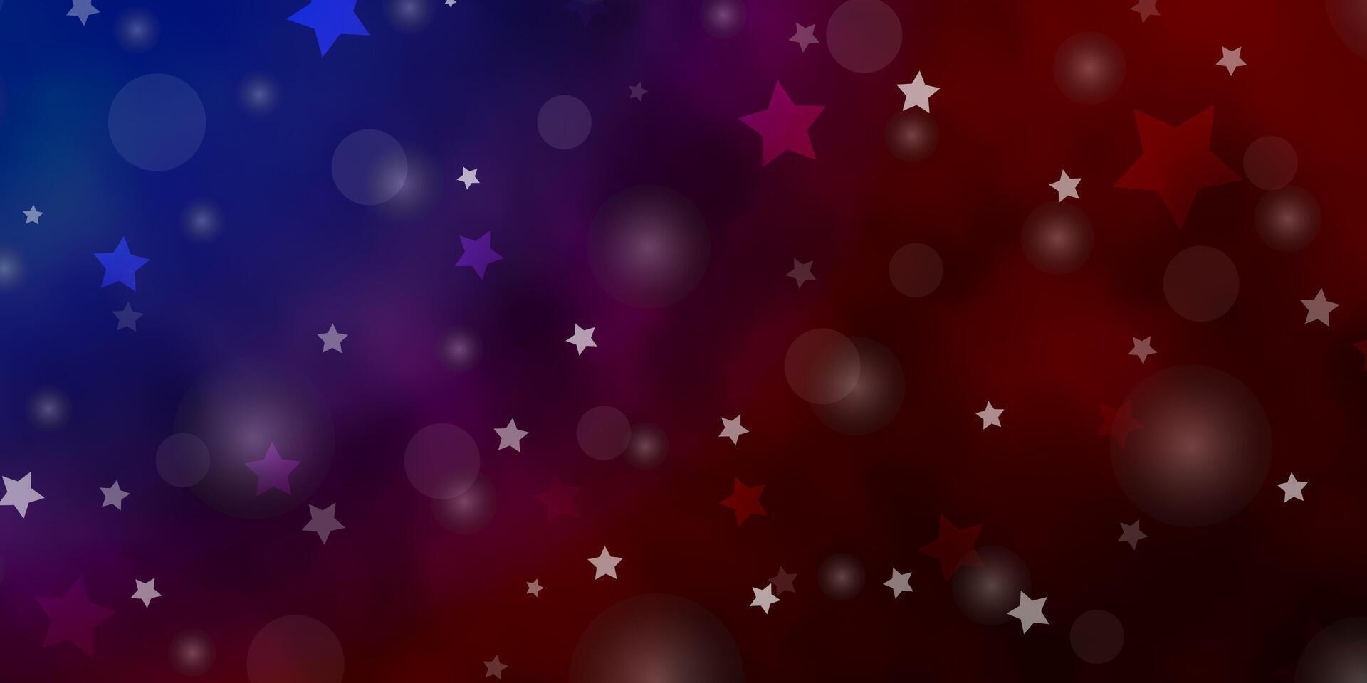 Light Blue, Red vector texture with circles, stars.