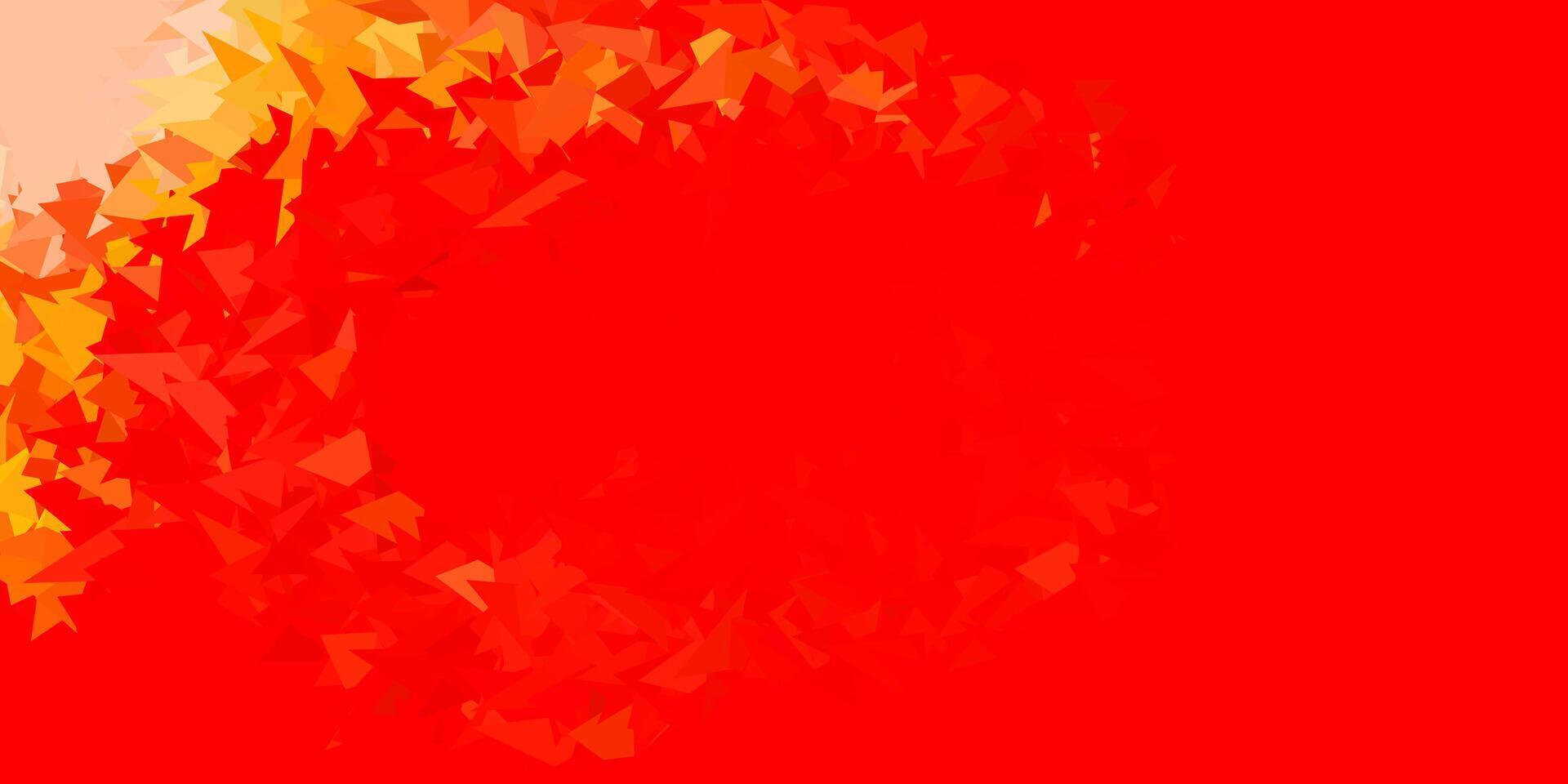 Light red, yellow vector triangle mosaic backdrop.