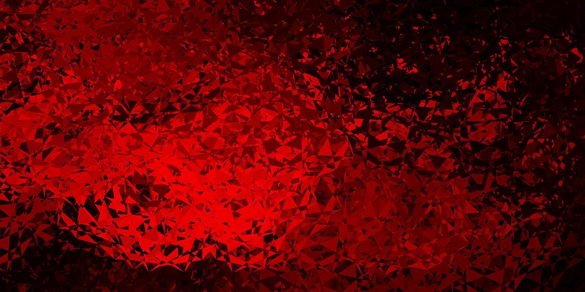 Dark red vector backdrop with triangles, lines.