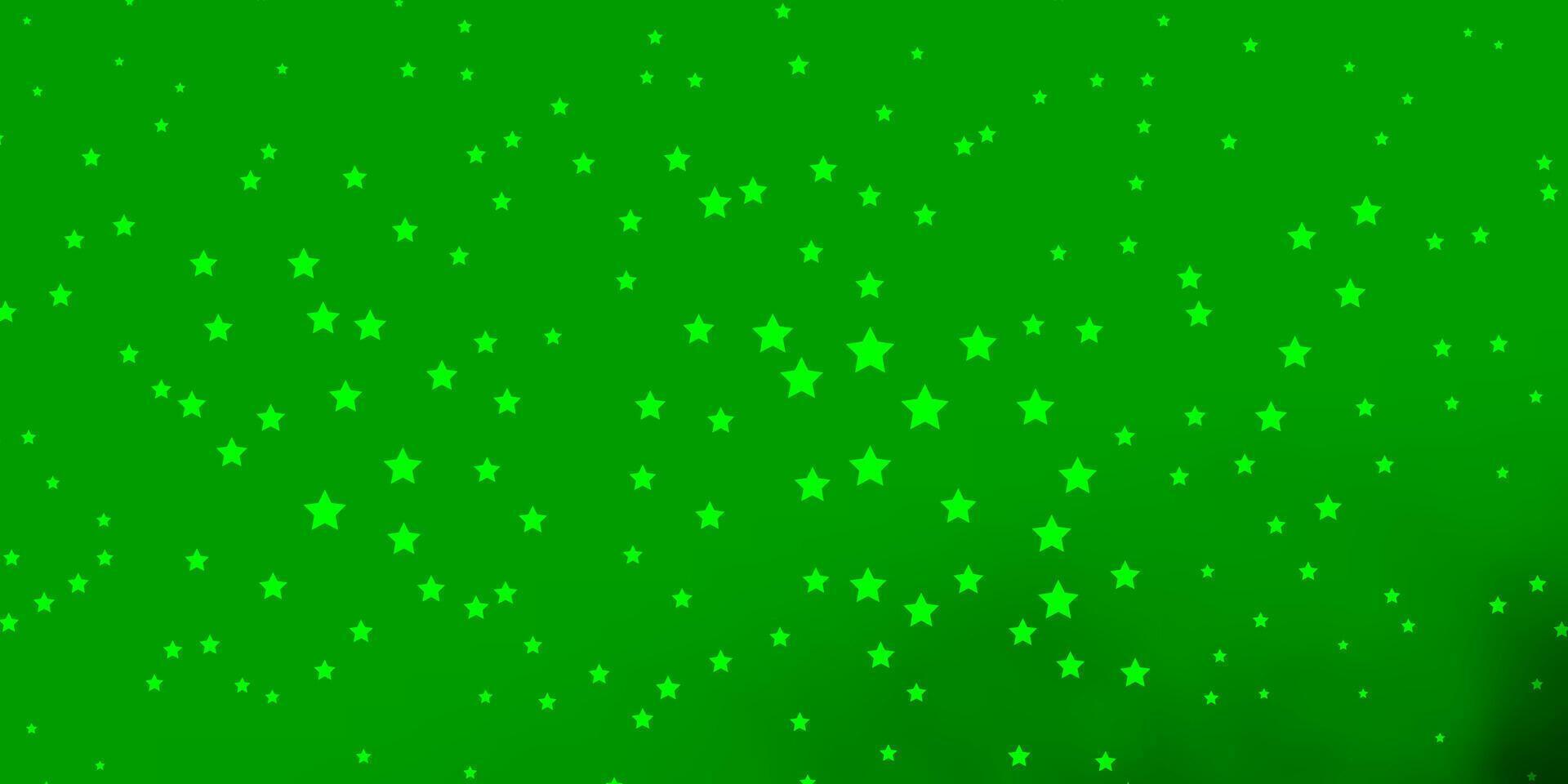 Dark Green vector texture with beautiful stars.