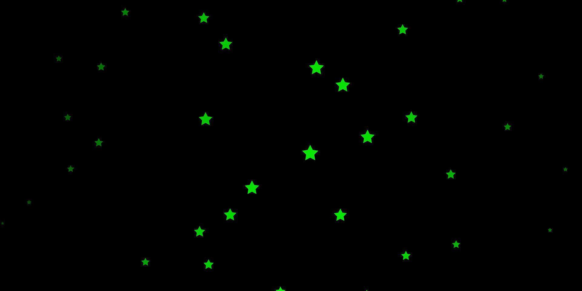 Dark Green vector texture with beautiful stars.