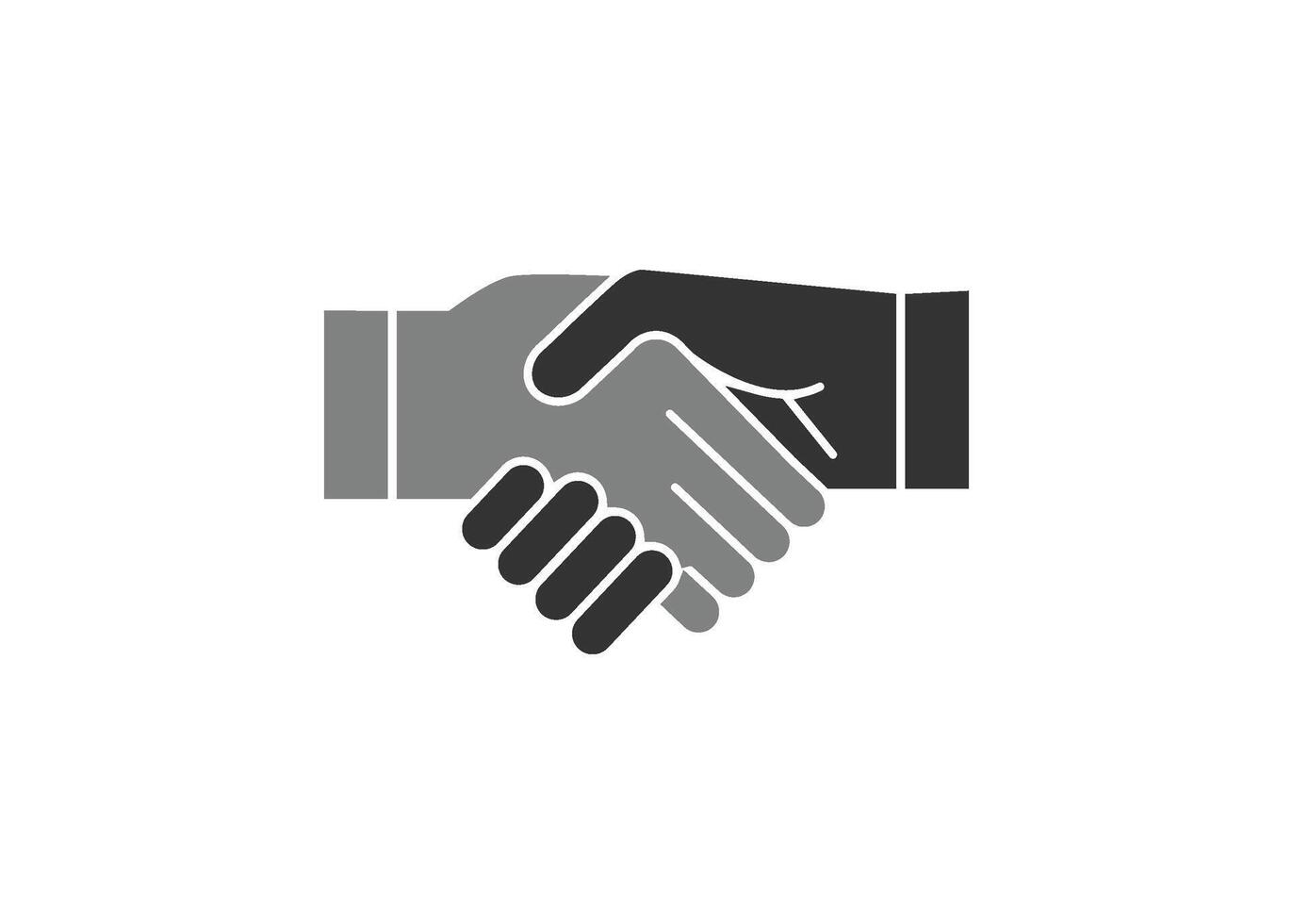 Handshake deal icon line design template isolated vector