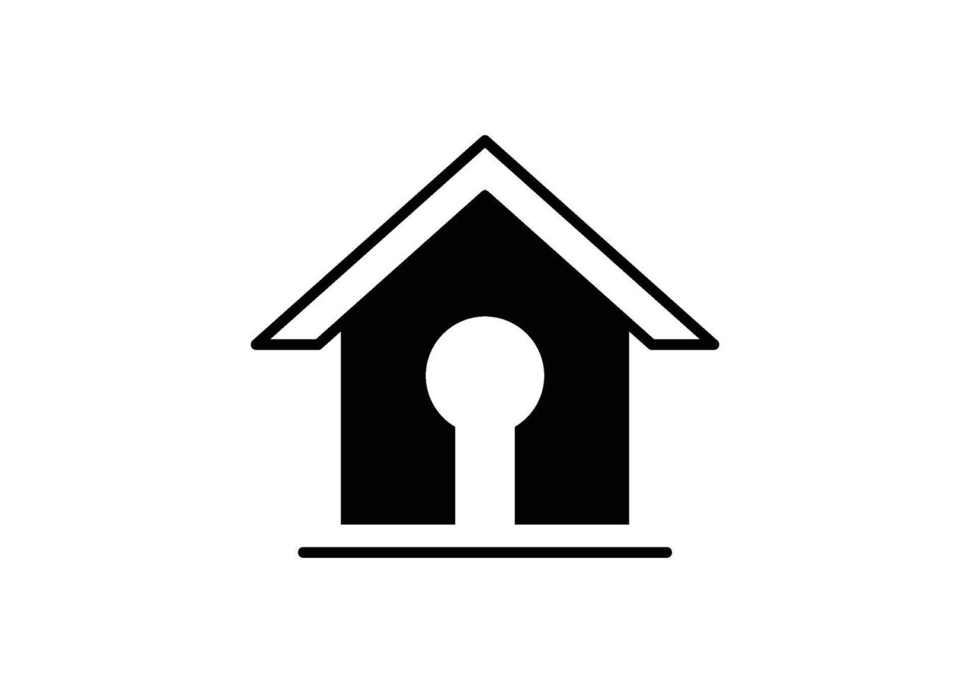 House and keyhole icon line design template isolated vector