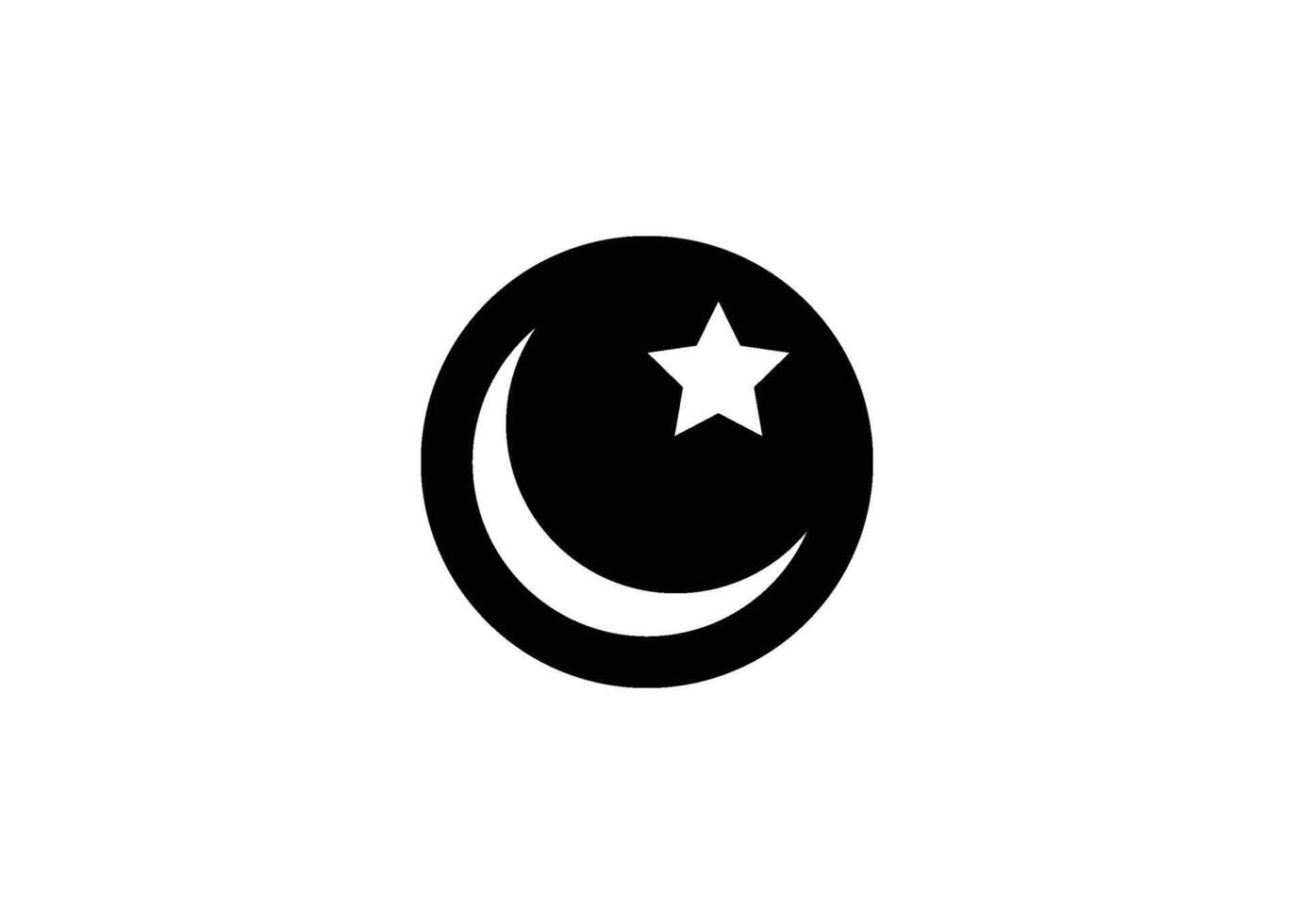 Moon and star icon silhouette design template isolated vector