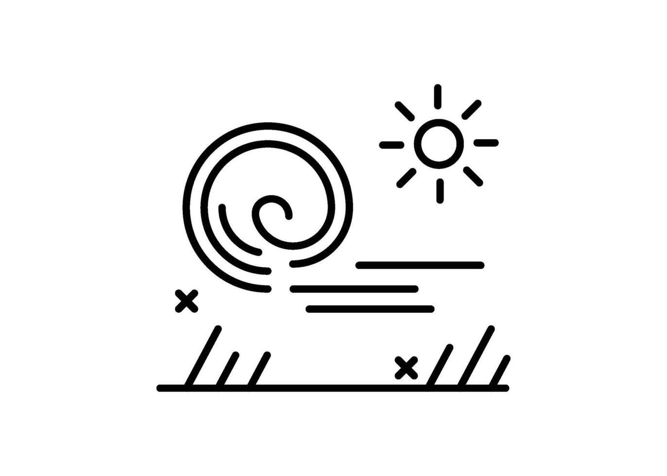 Wind icon line design template isolated vector