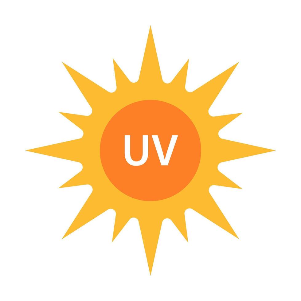 UV radiation icon vector solar ultraviolet light symbol for graphic design, logo, web site, social media, mobile app, ui illustration.