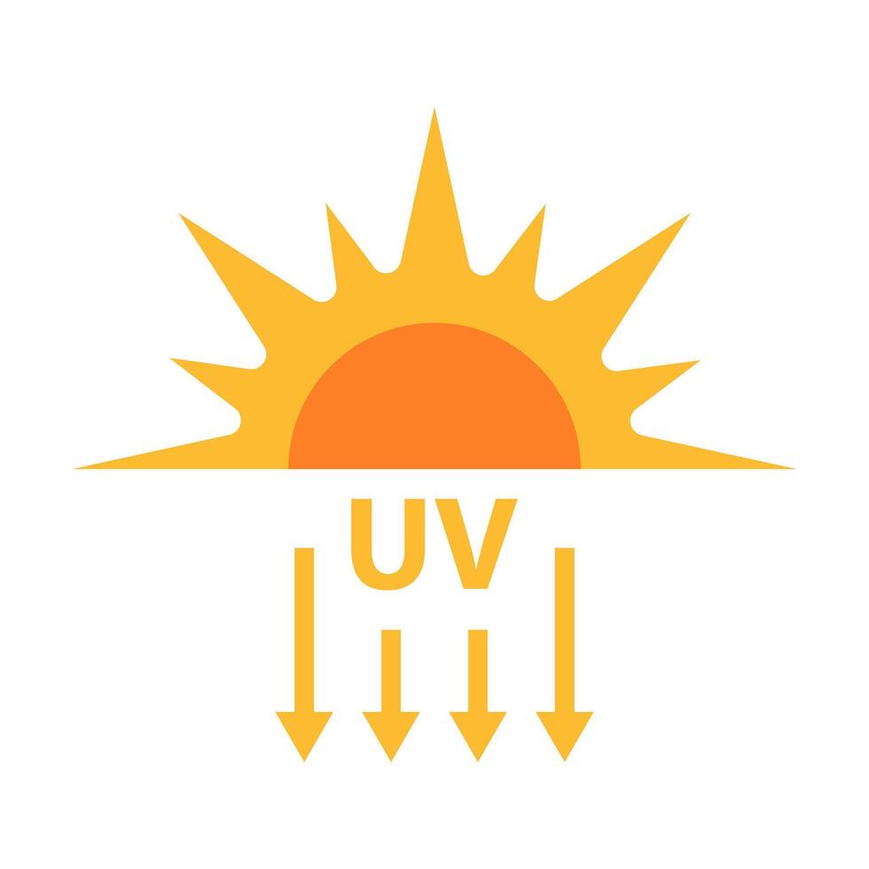 UV radiation icon vector solar ultraviolet light symbol for graphic design, logo, web site, social media, mobile app, ui illustration.