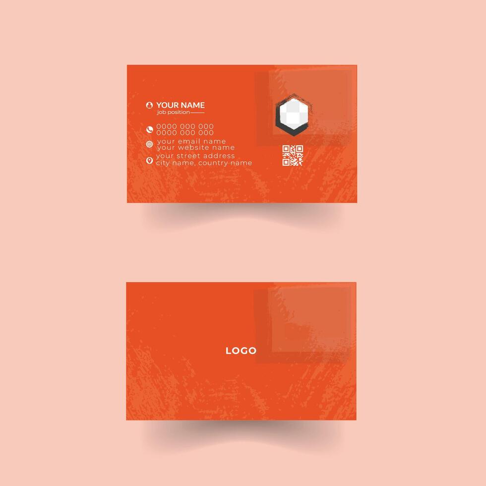 Creative modern clean red color business card design template vector