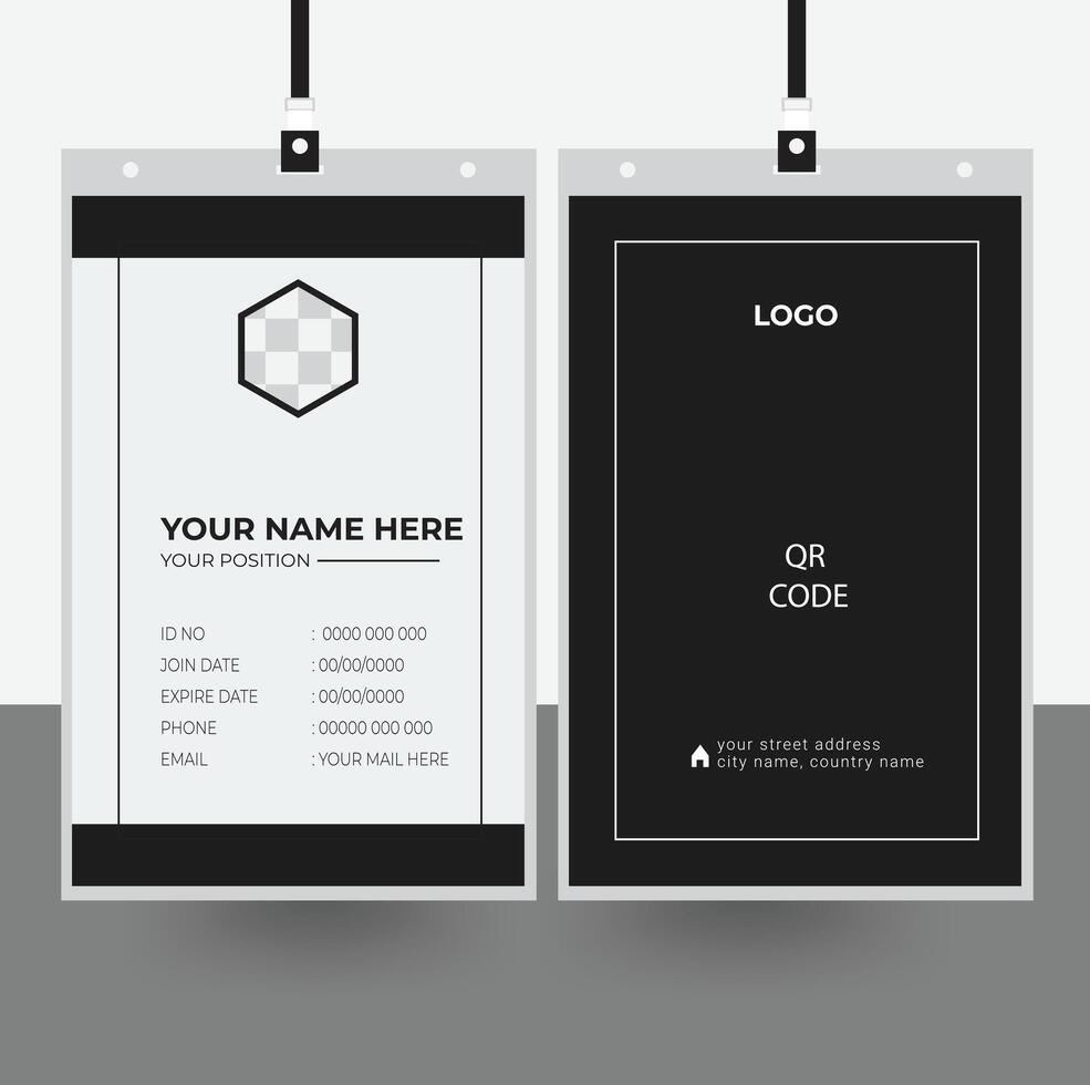 Elegant Black ID Card Design Template vector