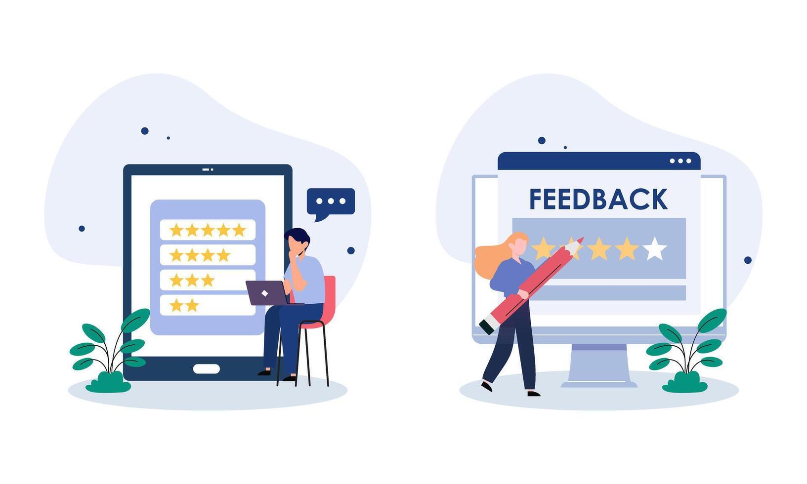 Feedback and review concept illustration vector