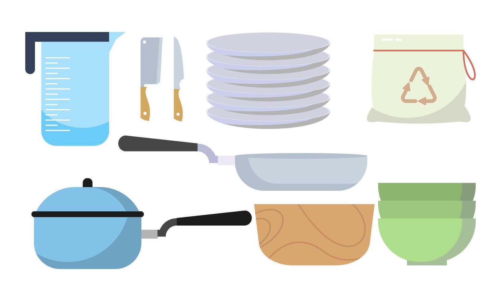 Set of kitchen equipment icon logo vector