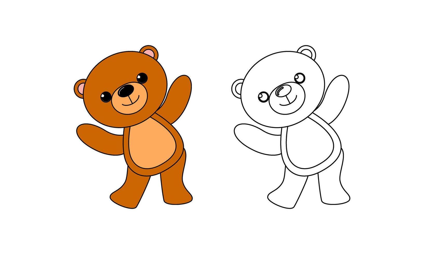 Doodles classic brown teddy bear vector